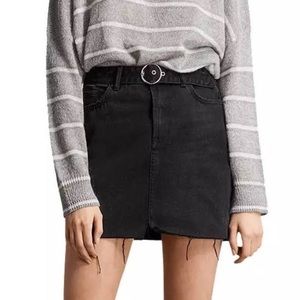 AllSaints Black Denim Mini Skirt - Size US 4